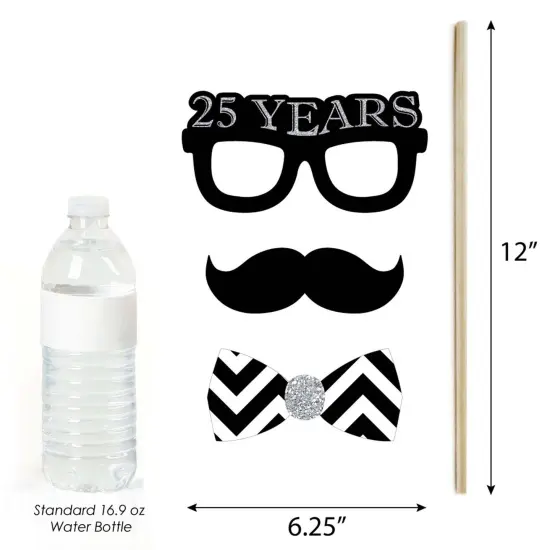 Big Dot of Happiness We Still Do - 25th Wedding Anniversary - Anniversary Party Photo Booth Props Kit - 20 Count {6}