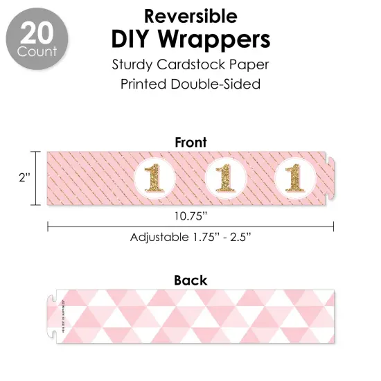 Big Dot of Happiness 1st Birthday Girl - Fun to be One - First Birthday Party Favors and Cupcake Kit - Fabulous Favor Party Pack - 100 Pieces {4}