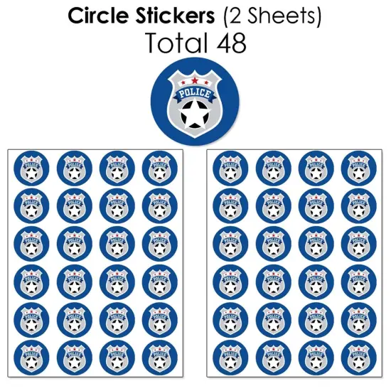 Big Dot of Happiness Calling All Units - Police - Cop Birthday Party or Baby Shower Candy Favor Sticker Kit - 304 Pieces {7}