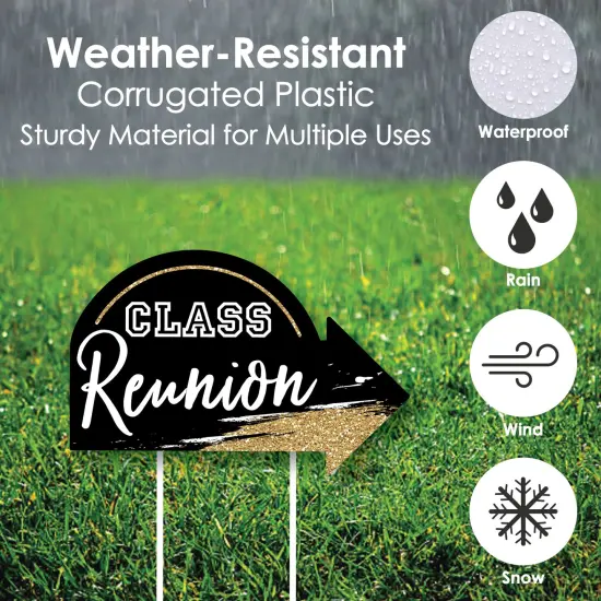 Big Dot of Happiness Reunited - School Class Reunion Party Yard Sign with Stakes - Double Sided Outdoor Lawn Sign - Set of 3 {4}