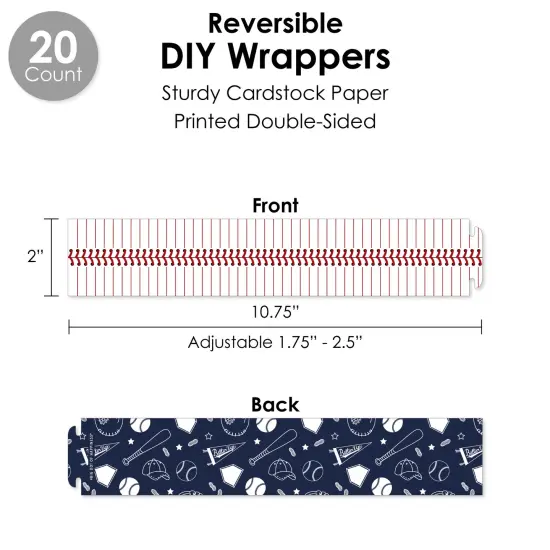 Big Dot of Happiness Batter Up - Baseball - Baby Shower or Birthday Party Favors and Cupcake Kit - Fabulous Favor Party Pack - 100 Pieces {4}