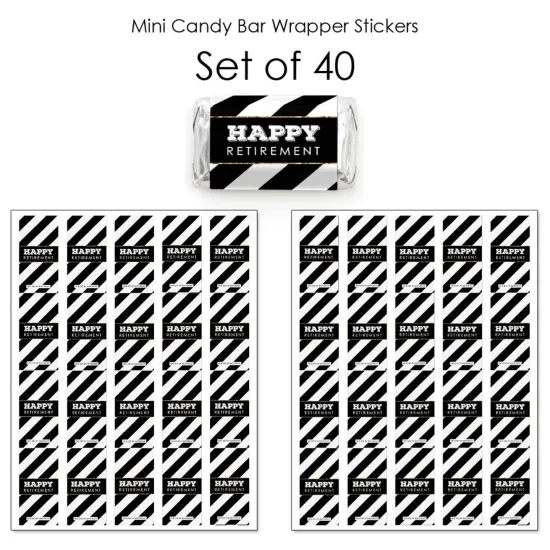Big Dot of Happiness Happy Retirement - Mini Candy Bar Wrapper Stickers - Retirement Party Small Favors - 40 Count {4}