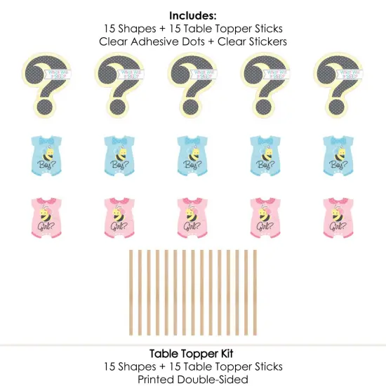 Big Dot of Happiness What Will It Bee - Gender Reveal Centerpiece Sticks - Table Toppers - Set of 15 {7}