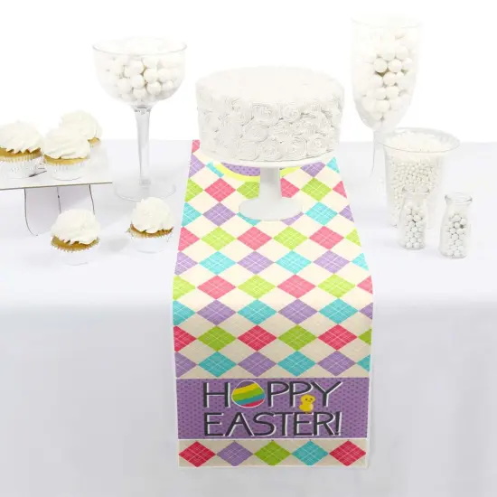 Big Dot of Happiness Hippity Hoppity - Petite Easter Bunny Easter Party Paper Table Runner - 12 x 60 inches {3}
