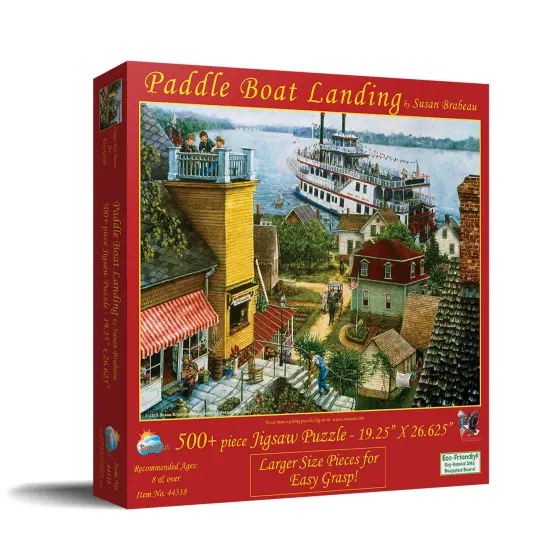 Sunsout Paddle Boat Landing 500 pc Large Pieces Jigsaw Puzzle 44318 {2}