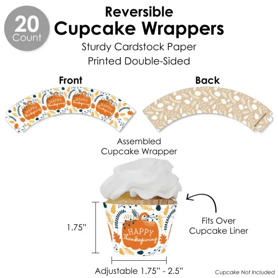 Big Dot of Happiness Happy Thanksgiving - Fall Harvest Party Favors and Cupcake Kit - Fabulous Favor Party Pack - 100 Pieces {6}