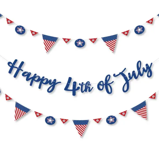 Big Dot of Happiness 4th of July - Independence Day Letter Banner Decoration - 36 Banner Cutouts and Happy 4th of July Banner Letters {1}