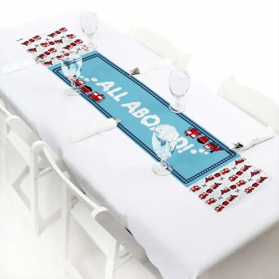 Big Dot of Happiness Railroad Party Crossing - Petite Steam Train Birthday Party or Baby Shower Paper Table Runner - 12 x 60 inches {1}