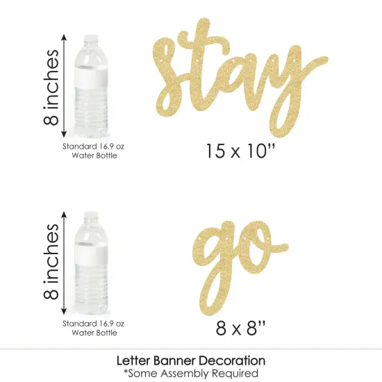 Big Dot of Happiness Golden Birthday - Happy Birthday Party Letter Banner Decoration No-Mess Real Gold Glitter Stay Golden Banner Letters {7}