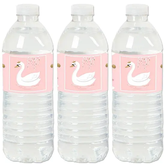 Big Dot of Happiness Swan Soiree - White Swan Baby Shower or Birthday Party Water Bottle Sticker Labels - Set of 20 {1}