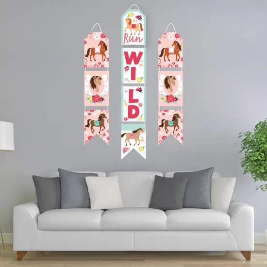Big Dot of Happiness Run Wild Horses - Hanging Vertical Paper Door Banners - Pony Birthday Party Wall Decoration Kit - Indoor Door Decor {3}