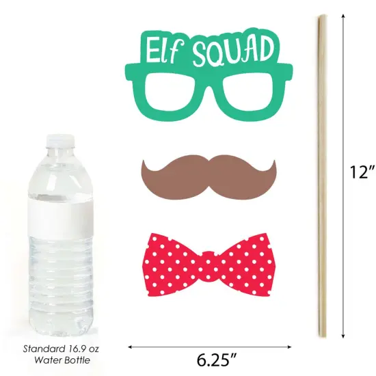 Big Dot of Happiness Elf Squad - Kids Elf Christmas and Birthday Party Photo Booth Props Kit - 20 Count {6}