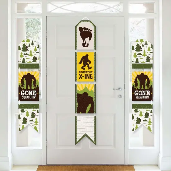 Big Dot of Happiness Sasquatch Crossing - Hanging Vertical Paper Door Banners - Bigfoot Party or Birthday Party Wall Decor Kit - Indoor Door Decor {1}