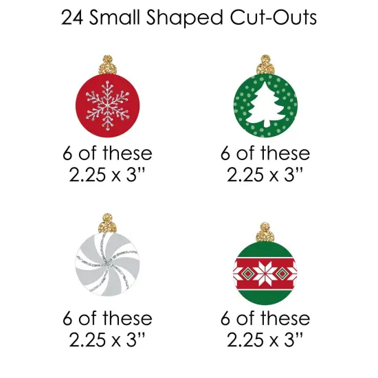 Big Dot of Happiness Ornaments - Holiday and Christmas Party DIY Decorations - Clothespin Garland Banner - 44 Pc {7}