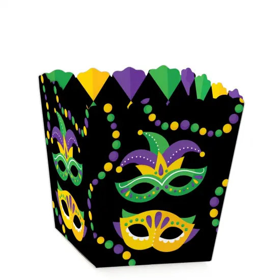 Big Dot of Happiness Colorful Mardi Gras Mask - Party Mini Favor Boxes - Masquerade Party Treat Candy Boxes - Set of 12 {1}