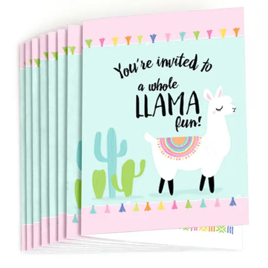 Big Dot of Happiness Whole Llama Fun - Fill In Llama Fiesta Baby Shower or Birthday Party Invitations (8 count) {3}