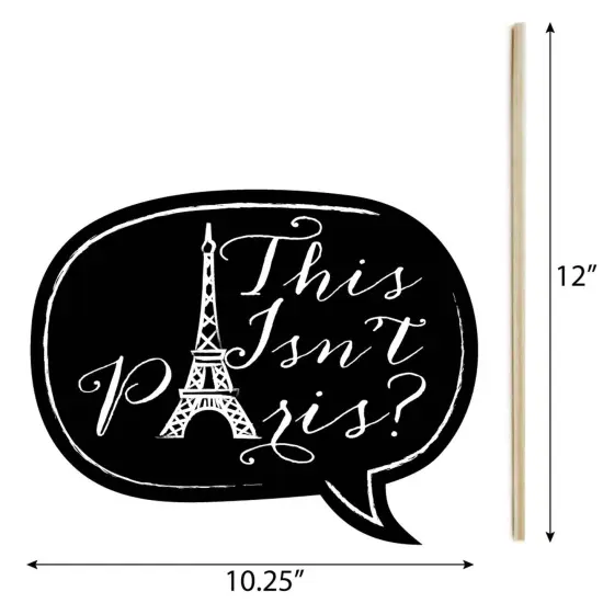 Big Dot of Happiness Funny Paris, Ooh La La - Paris Themed Photo Booth Props Kit - 10 Piece {6}