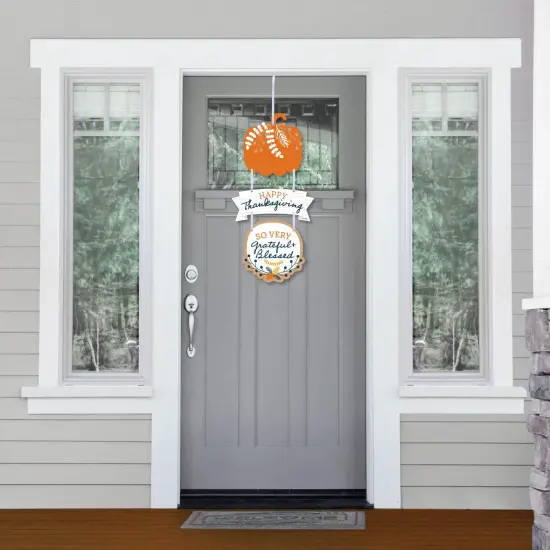 Big Dot of Happiness Happy Thanksgiving - Hanging Porch Fall Harvest Party Outdoor Decorations - Front Door Decor - 3 Piece Sign {3}