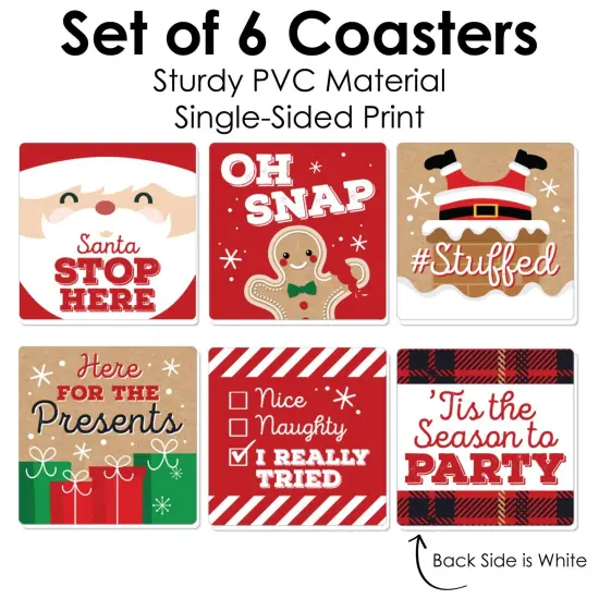 Big Dot of Happiness Jolly Santa Claus - Funny Christmas Party Decorations - Drink Coasters - Set of 6 {6}