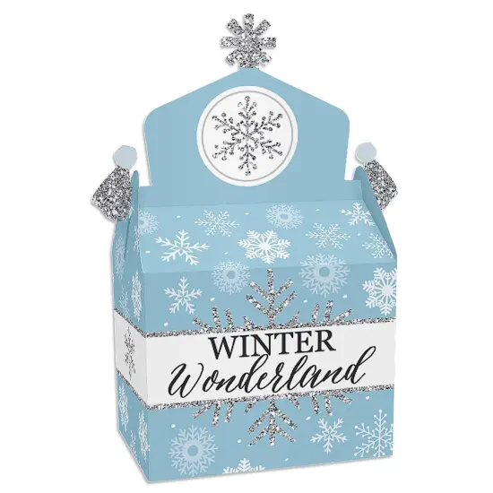 Big Dot of Happiness Winter Wonderland - Treat Box Party Favors - Snowflake Holiday Party and Winter Wedding Goodie Gable Boxes - Set of 12 {1}