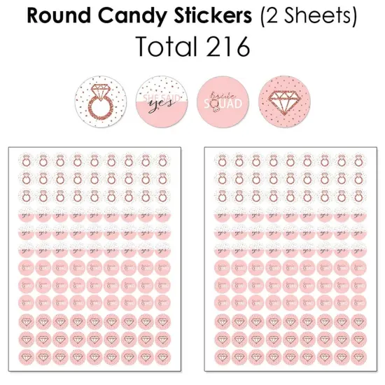 Big Dot of Happiness Bride Squad - Rose Gold Bridal Shower or Bachelorette Party Candy Favor Sticker Kit - 304 Pieces {6}