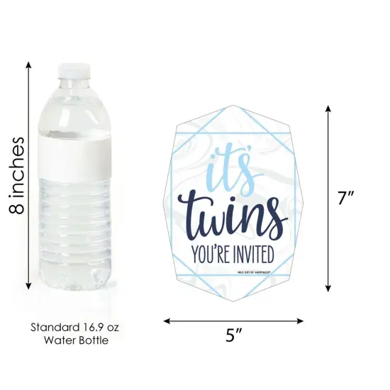 Big Dot of Happiness It's Twin Boys - Shaped Fill-in Invitations - Blue Twins Baby Shower Invitation Cards with Envelopes - Set of 12 {6}