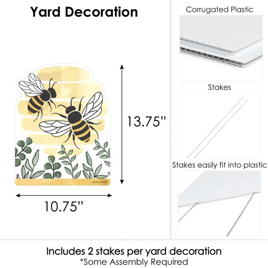 Big Dot of Happiness Little Bumblebee - Outdoor Lawn Sign - Bee Baby Shower or Birthday Party Yard Sign - 1 Piece {7}