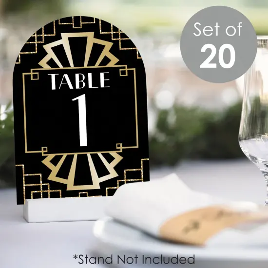 Big Dot of Happiness Roaring 20&rsquo;s - 1920s Art Deco Jazz Party Double-Sided 5 x 7 inches Cards - Table Numbers - 1-20 {3}