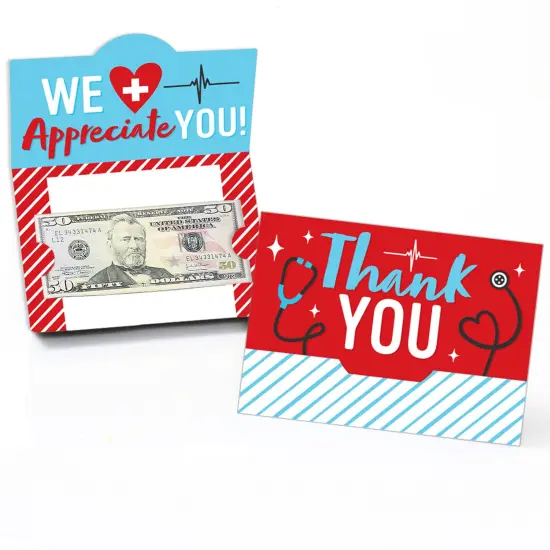 Big Dot of Happiness Thank You Nurses - Nurse Appreciation Week Money and Gift Card Holders - Set of 8 {1}