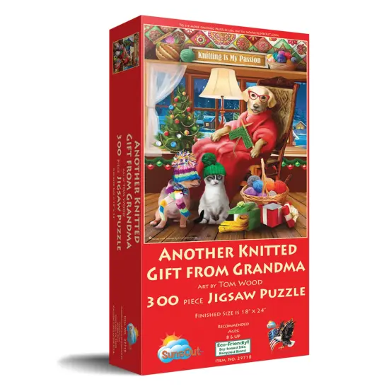 Sunsout Another Knitted Gift from Grandma 300 pc Christmas Jigsaw Puzzle 29718 {3}