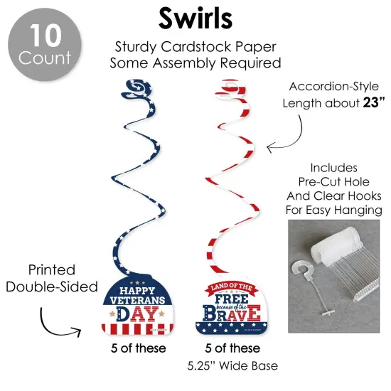 Big Dot of Happiness Happy Veterans Day - Patriotic Supplies Decoration Kit - Decor Galore Party Pack - 51 Pieces {6}