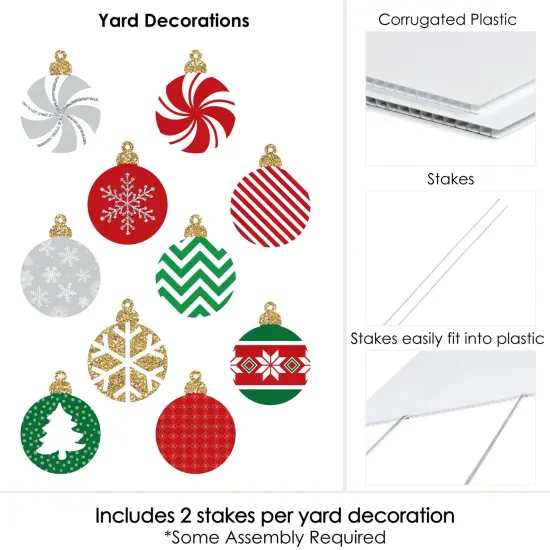 Big Dot of Happiness Ornaments Lawn Decorations - Outdoor Holiday and Christmas Yard Decorations - 10 Piece {7}