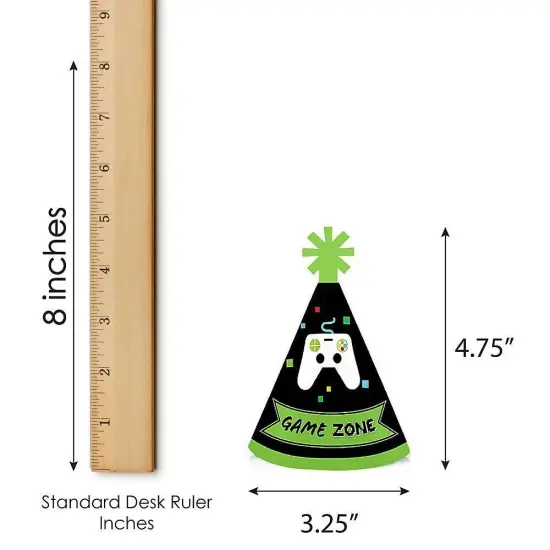 Big Dot of Happiness Game Zone - Mini Cone Pixel Video Game Party or Birthday Party Hats - Small Little Party Hats - Set of 8 {7}