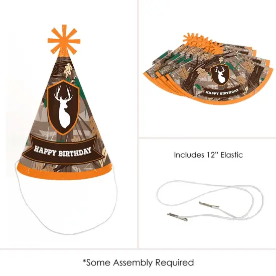Big Dot of Happiness Gone Hunting - Cone Happy Birthday Party Hats for Kids and Adults - Set of 8 (Standard Size) {6}