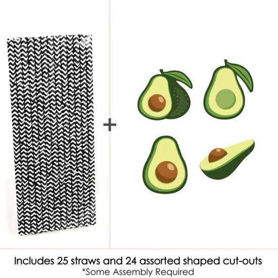 Big Dot of Happiness Hello Avocado - Paper Straw Decor - Fiesta Party Striped Decorative Straws - Set of 24 {4}