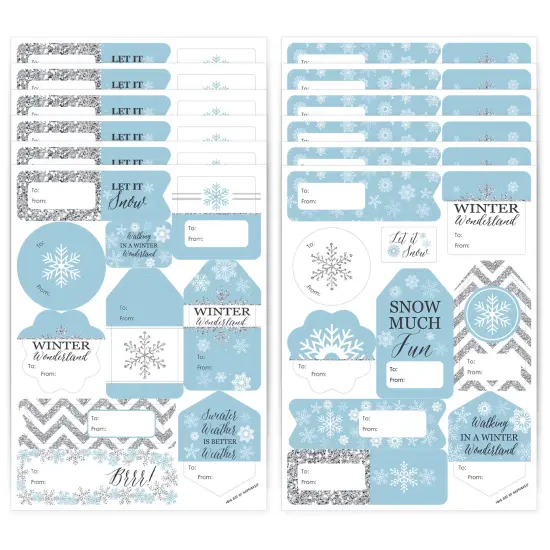 Big Dot of Happiness Winter Wonderland - Snowflake Holiday Party and Winter Wedding Gift Tag Labels - To and From Stickers - 12 Sheets - 120 Stickers {1}