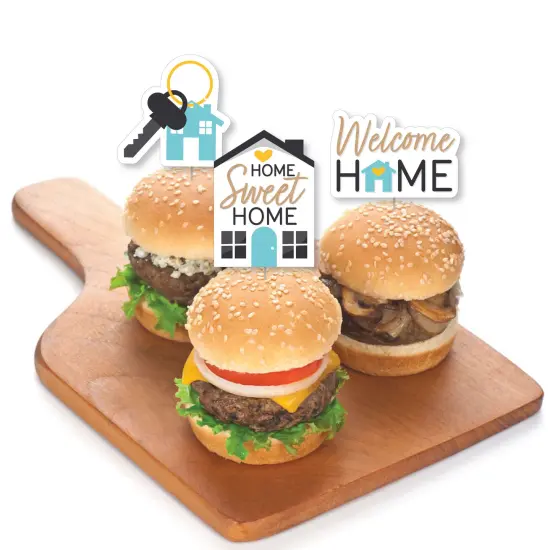 Big Dot of Happiness Welcome Home Housewarming - Dessert Cupcake Toppers - New Sweet Home Clear Treat Picks - Set of 24 {4}
