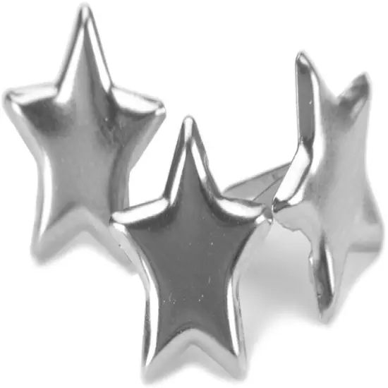 Creative Impressions Metal Paper Fasteners 50/Pkg-Stars - Silver {1}
