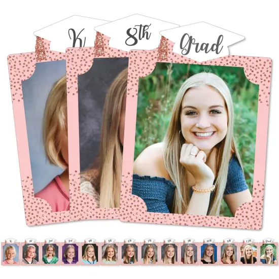 Big Dot of Happiness Rose Gold Grad - 8 x 10 inches K-12 School Photo Holder - DIY Graduation Party Decor - Picturific Display {1}
