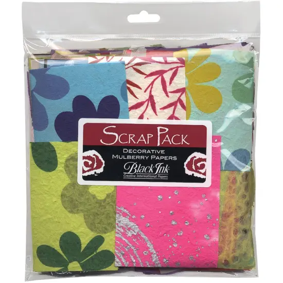 Black Ink Papers Mulberry Paper Scrap Pack-Assorted {1}