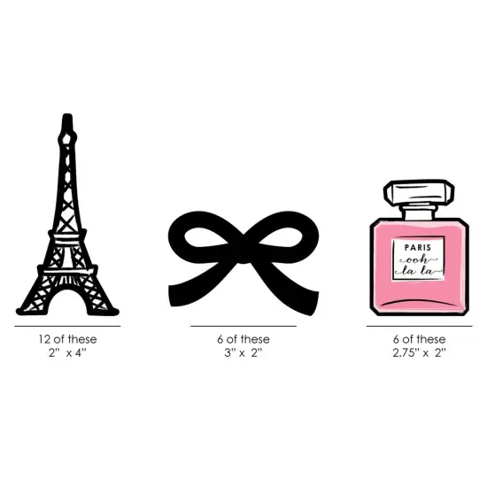 Big Dot of Happiness Paris, Ooh La La - Paris Themed DIY Shaped Baby Shower or Birthday Party Cut-Outs - 24 Count {3}