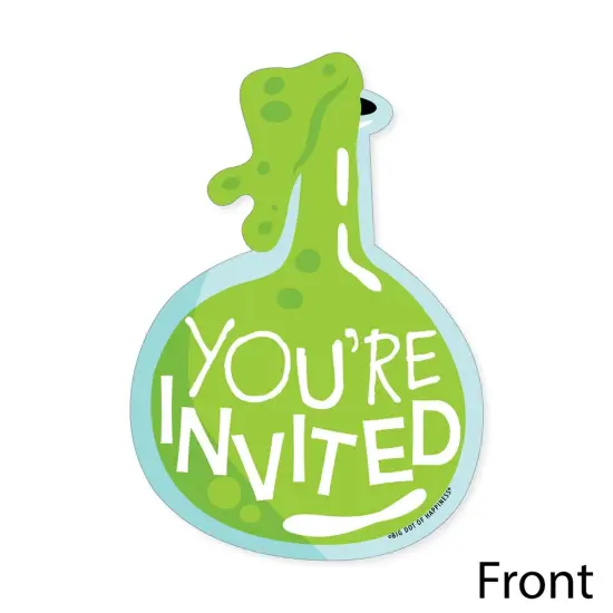 Big Dot of Happiness Scientist Lab - Shaped Fill-In Invites - Baby Shower or Birthday Party Invitation Cards with Envelopes - Set of 12 {4}