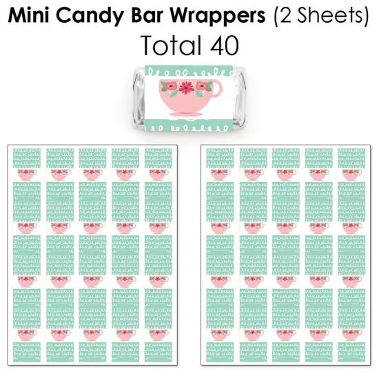 Big Dot of Happiness Floral Let's Par-Tea - Garden Tea Party Candy Favor Sticker Kit - 304 Pieces {4}