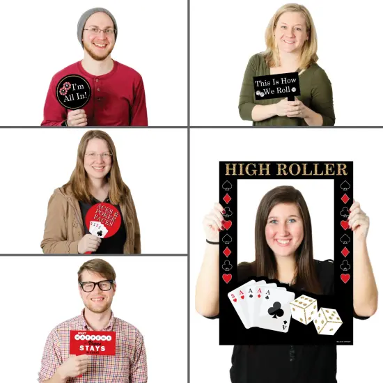 Big Dot of Happiness Las Vegas - Casino Themed Party Selfie Photo Booth Picture Frame & Props - Printed on Sturdy Material {3}