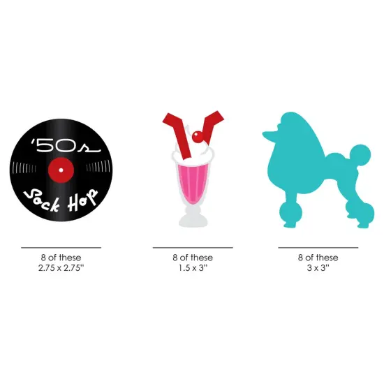 Big Dot of Happiness 50's Sock Hop - Paper Straw Decor - 1950s Rock N Roll Party Striped Decorative Straws - Set of 24 {4}