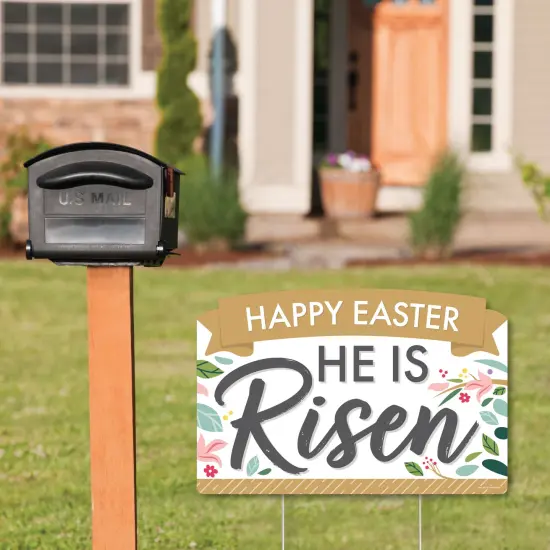 Big Dot of Happiness Religious Easter - Christian Holiday Party Yard Sign Lawn Decorations - Happy Easter He is Risen Party Yardy Sign {3}