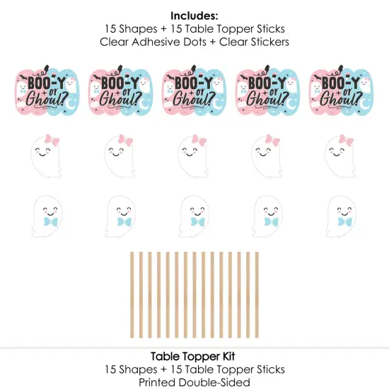 Big Dot of Happiness Boo-y or Ghoul - Halloween Gender Reveal Party Centerpiece Sticks - Table Toppers - Set of 15 {7}