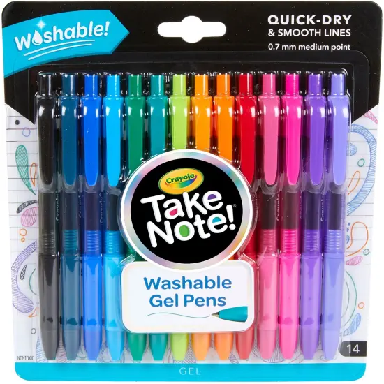 Crayola Take Note! Washable Gel Pens 14/Pkg-Assorted Colors {1}