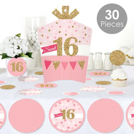 Big Dot of Happiness Sweet 16 - 16th Birthday Party Decor and Confetti - Terrific Table Centerpiece Kit - Set of 30 {3}