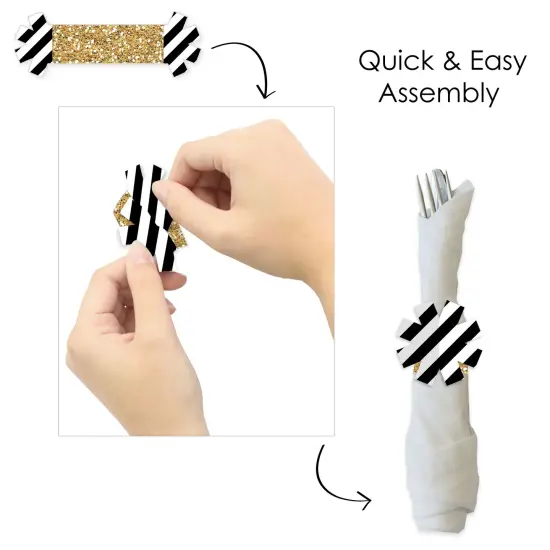 Big Dot of Happiness Happy Retirement - Retirement Party Paper Napkin Holder - Napkin Rings - Set of 24 {6}